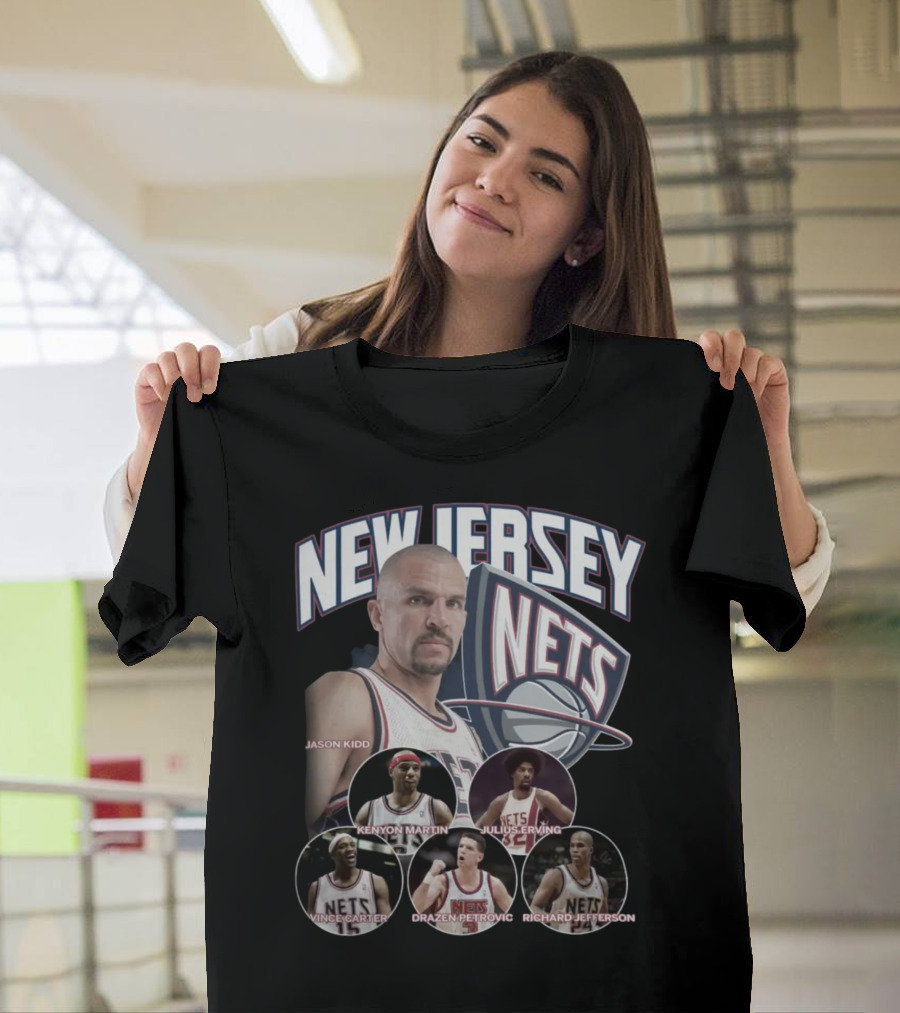 New Jersey Nets Jason Kidd Kenyon Martin Julius Erving Vince Carter Drazen Petrovic Richard Jefferson T-Shirt