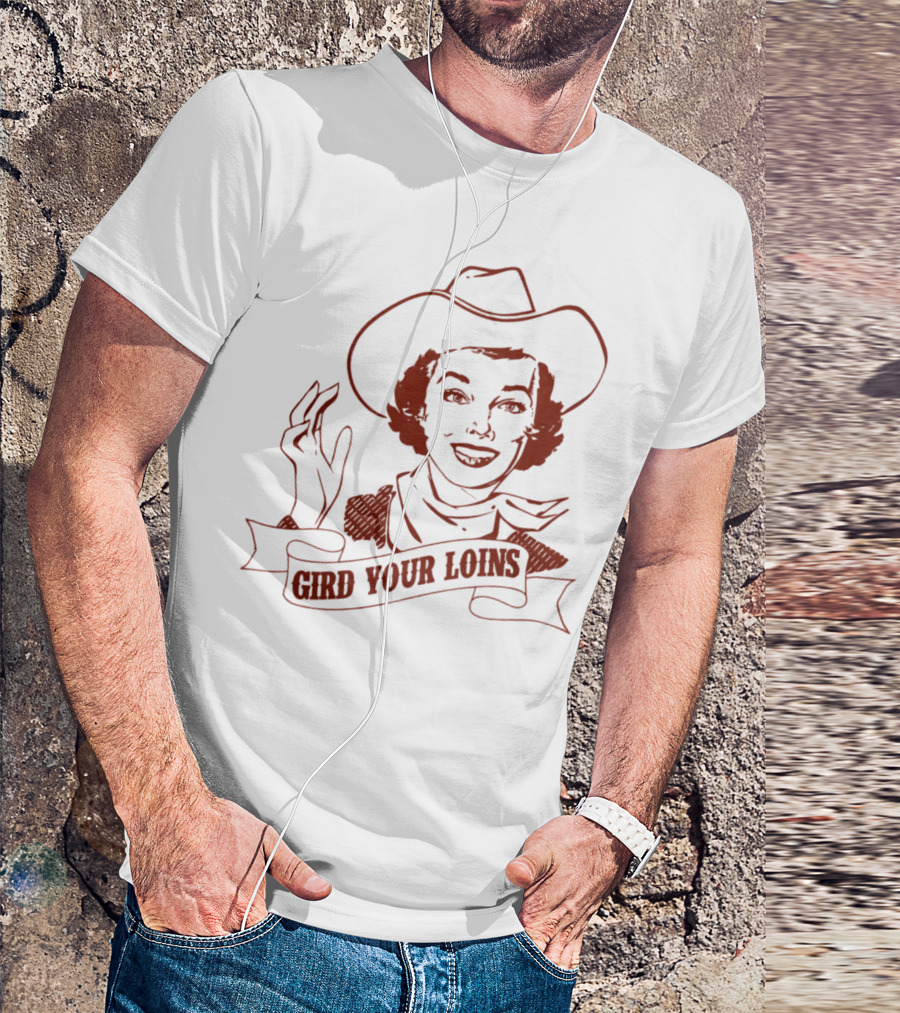 Giggly Squad Merch Gird Your Loins Cowboy Illustration Blush T-Shirt