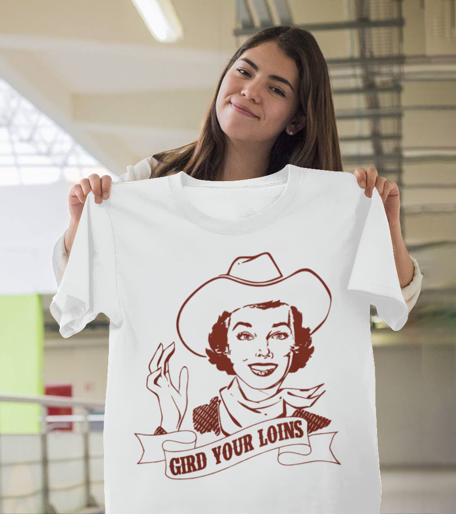 Giggly Squad Merch Gird Your Loins Cowboy Illustration Blush T-Shirt