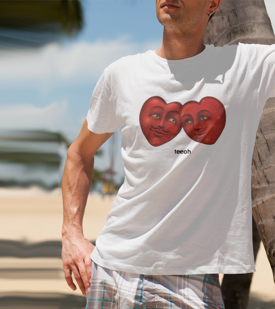 Tixxo Shop Tixxo Lovers Teeoh Heart Faces T-Shirt