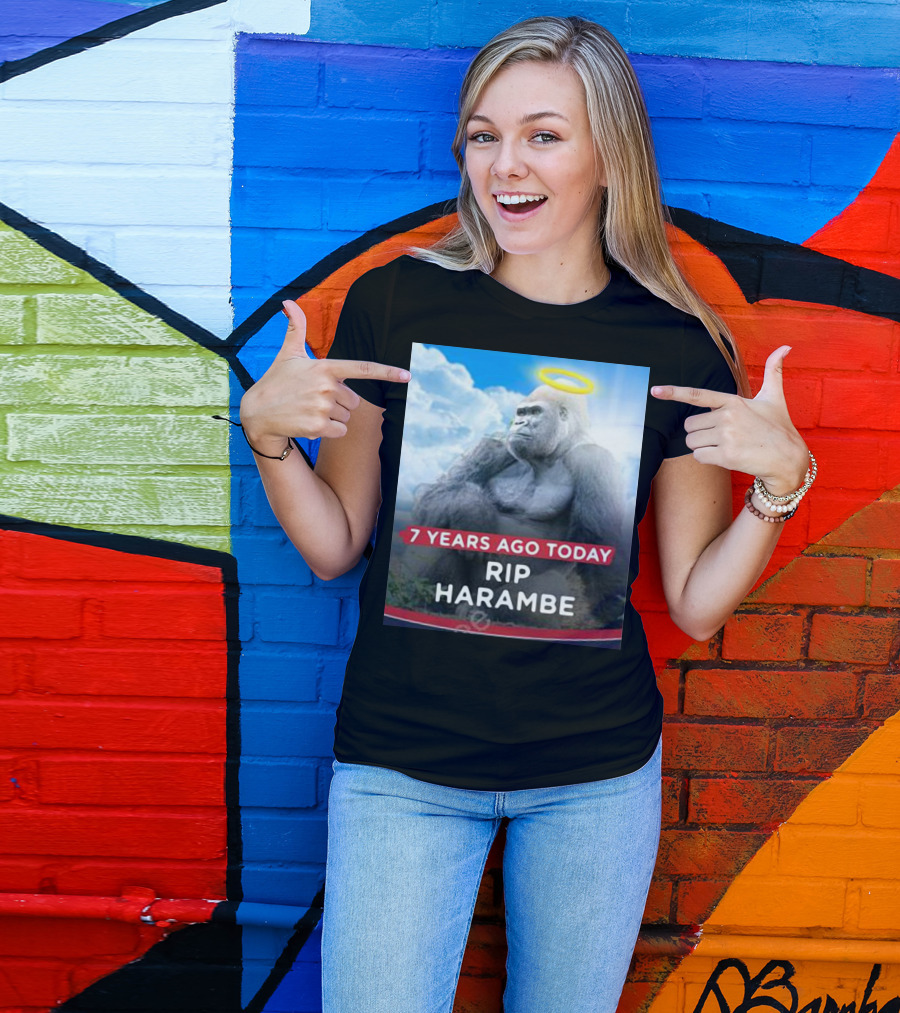 7 Years Ago Today Rip Harambe Halo Clouds T-Shirt