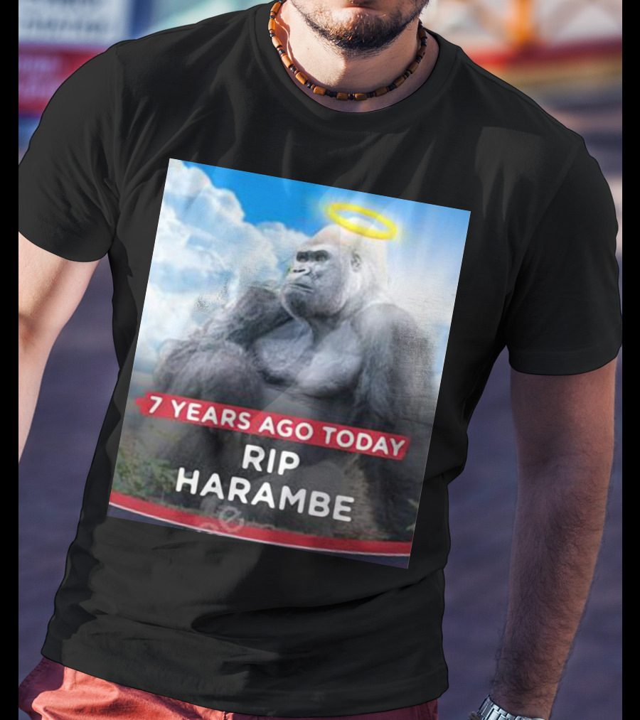 7 Years Ago Today Rip Harambe Halo Clouds T-Shirt