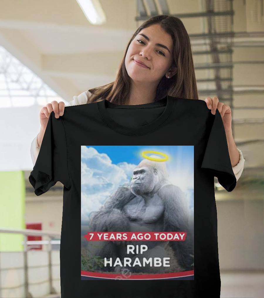 7 Years Ago Today Rip Harambe Halo Clouds T-Shirt