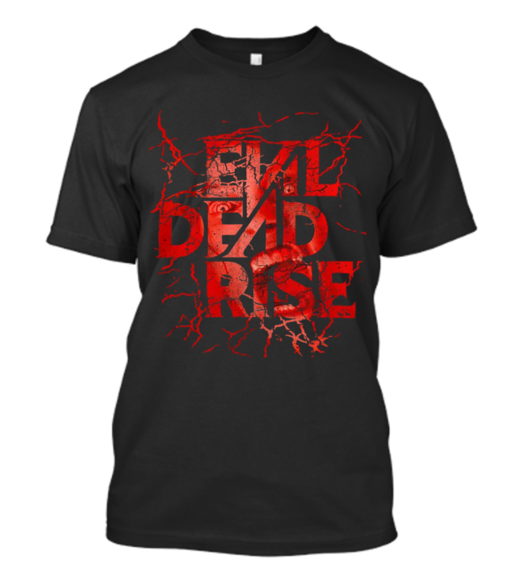 Evil Dead Rise Primal Scream Fractured Red Text With Eyes And Mouth T-Shirt