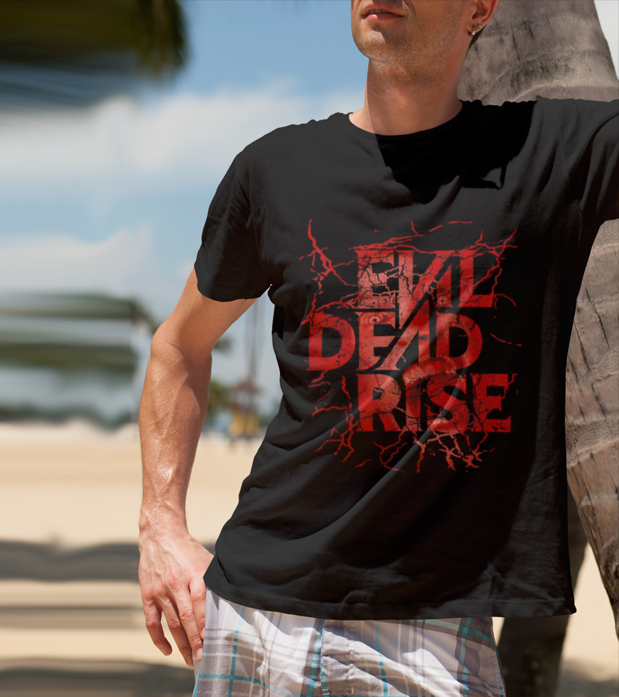 Evil Dead Rise Primal Scream Fractured Red Text With Eyes And Mouth T-Shirt