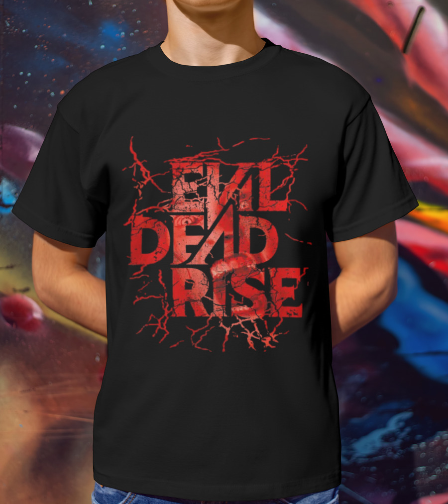 Evil Dead Rise Primal Scream Fractured Red Text With Eyes And Mouth T-Shirt