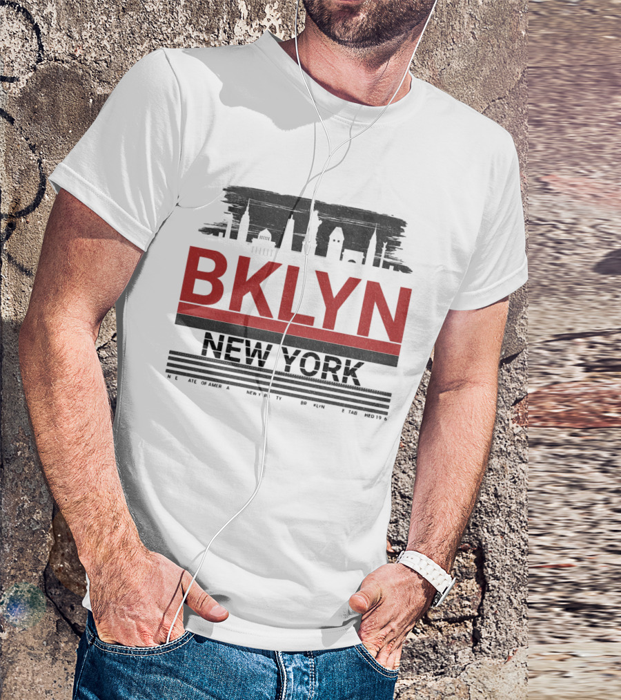 BKLYN New York Skyline Silhouette Landmarks T-Shirt