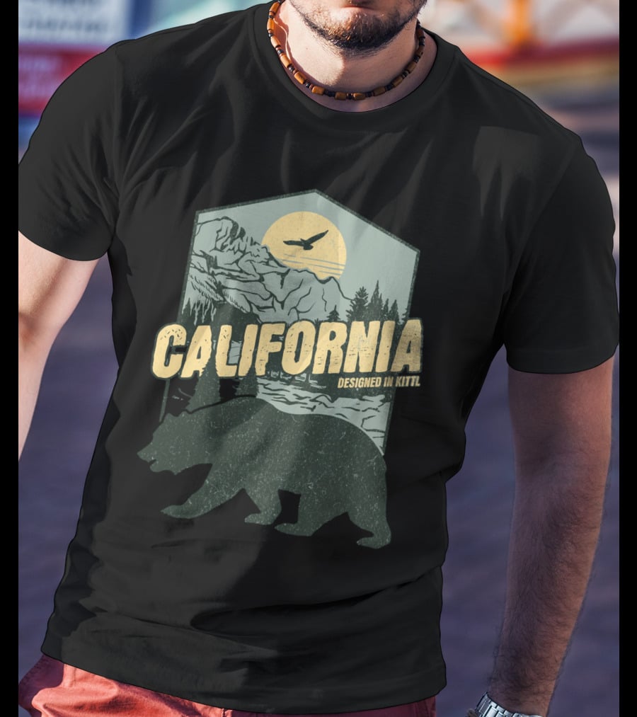 California Bear Wilderness Camping Hiking Designed In Kittl T-Shirt