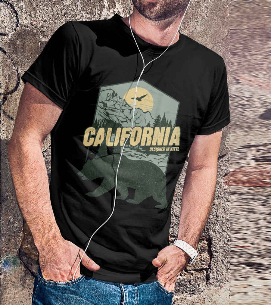 California Bear Wilderness Camping Hiking Designed In Kittl T-Shirt