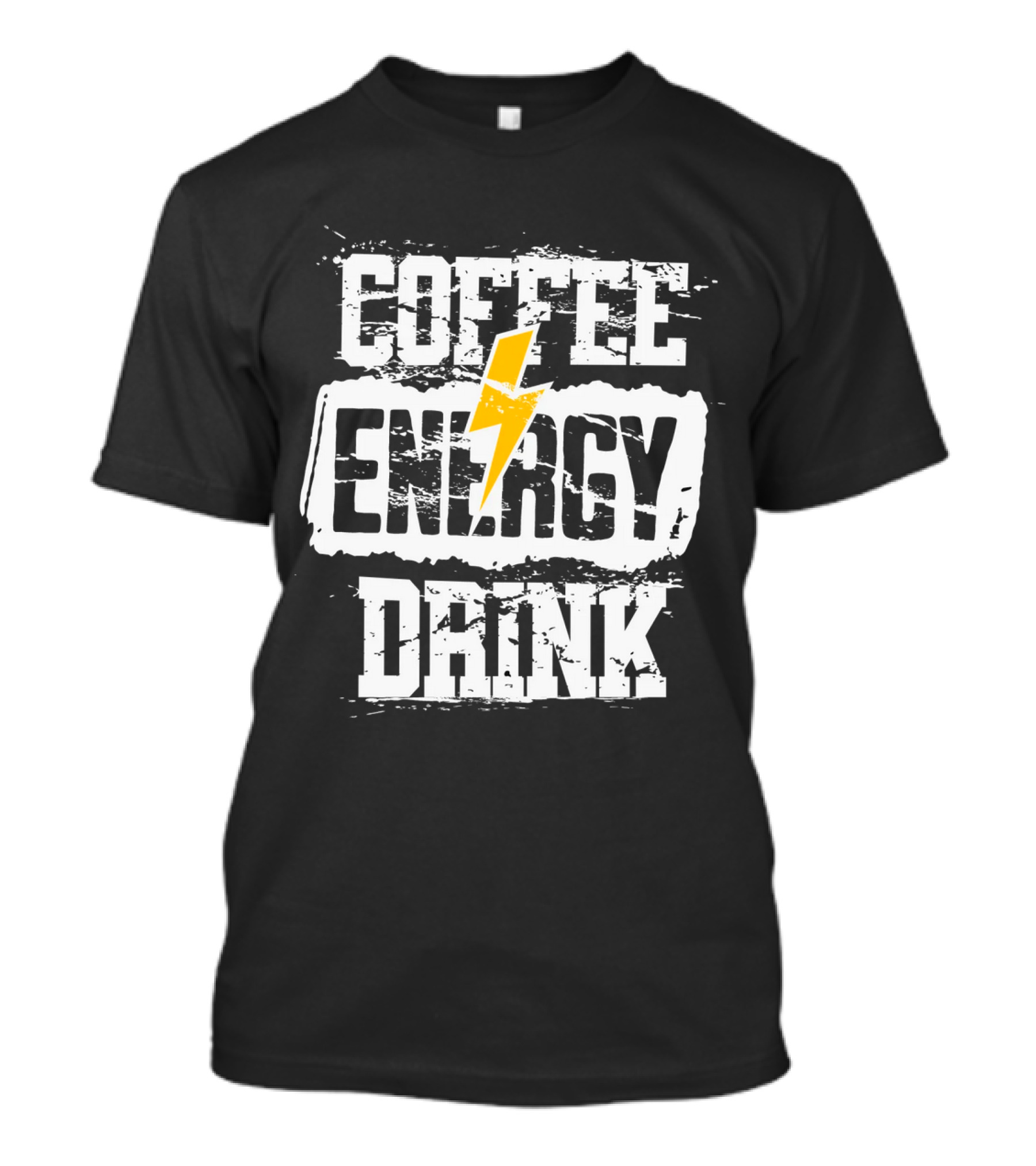 Coffee Energy Drink Grunge Bolt Lightning T-Shirt