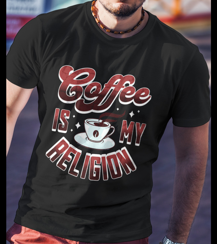 Coffee Is My Religion Cup Icon Simple T-Shirt