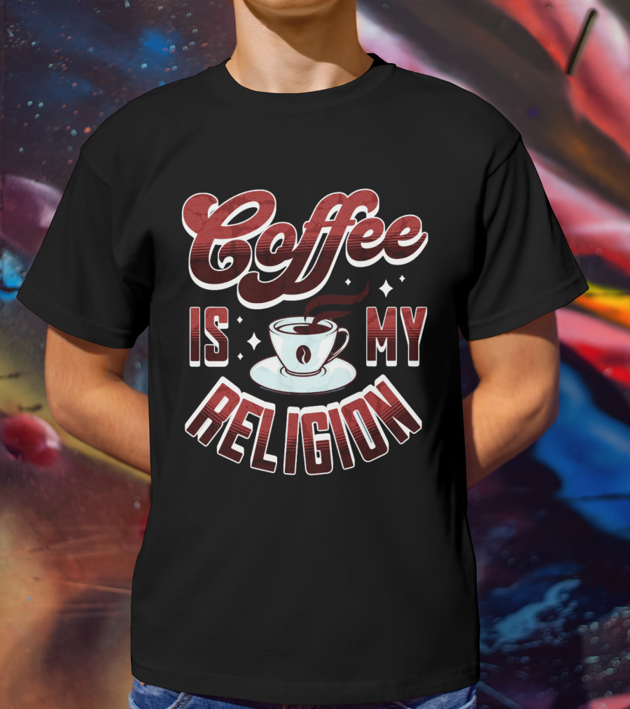 Coffee Is My Religion Cup Icon Simple T-Shirt