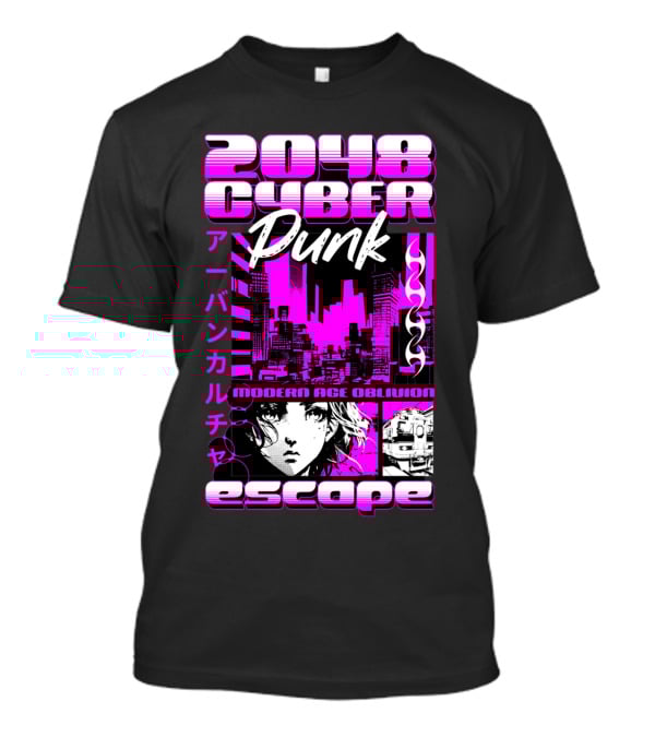 2048 Cyber Punk Escape Modern Age Oblivion Japanese Anime Urban Culture T-Shirt