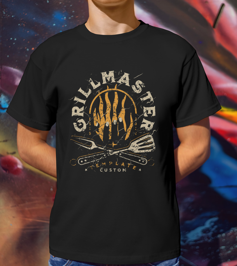 Grillmaster Flame Custom Template BBQ Tools T-Shirt