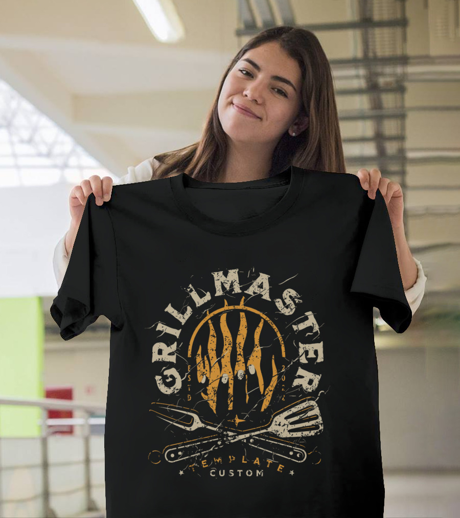 Grillmaster Flame Custom Template BBQ Tools T-Shirt