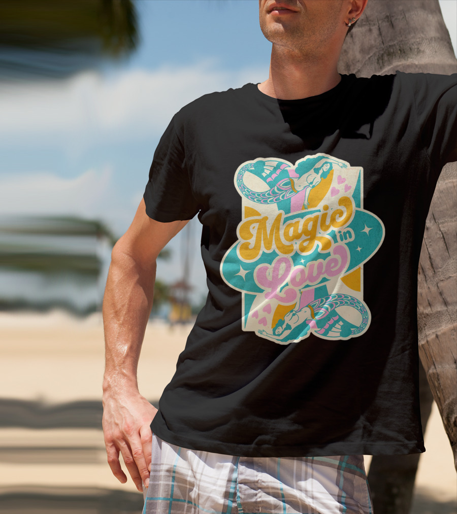 Magic In Love Mermaid Retro Vibe T-Shirt