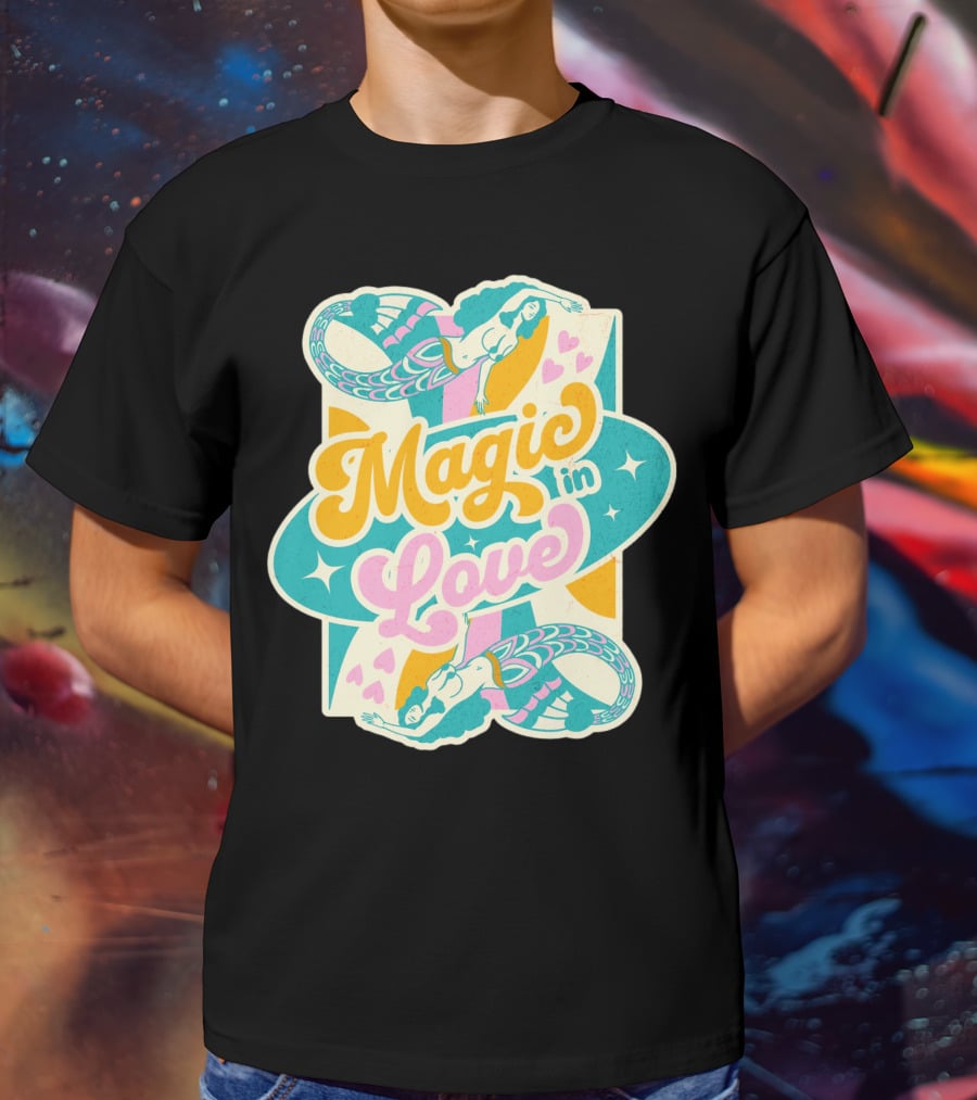 Magic In Love Mermaid Retro Vibe T-Shirt
