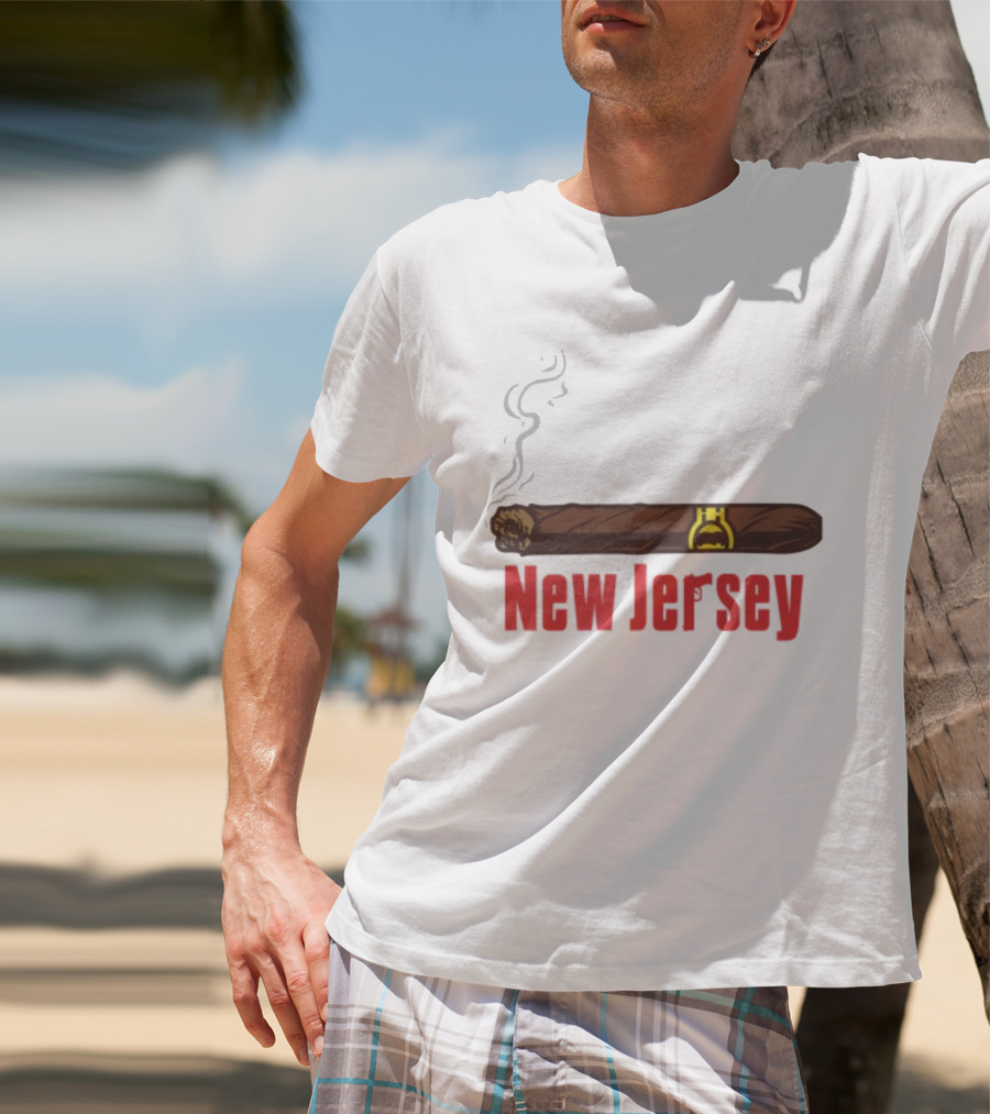 New Jersey Smoking Cigar Emblem T-Shirt