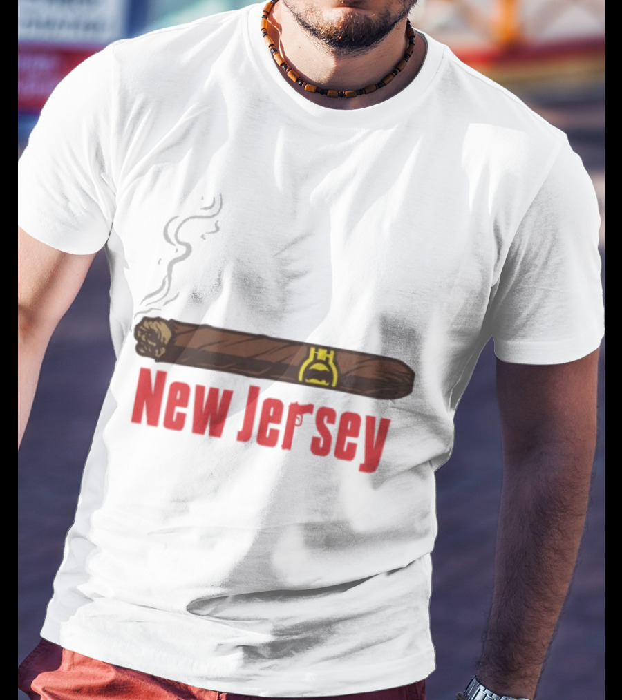 New Jersey Smoking Cigar Emblem T-Shirt