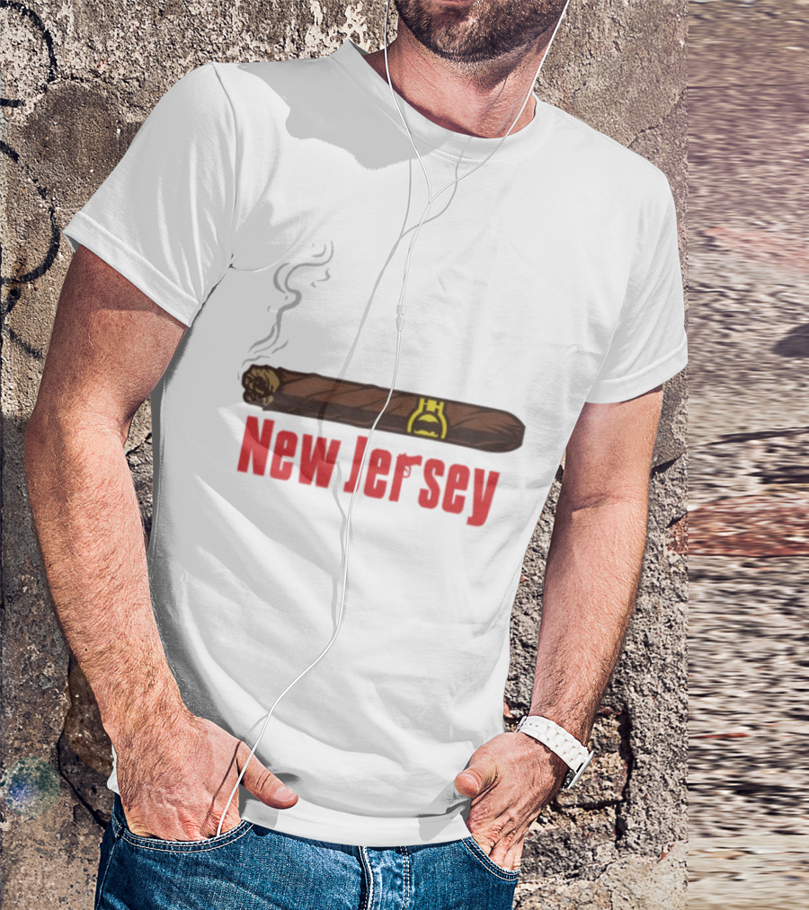 New Jersey Smoking Cigar Emblem T-Shirt