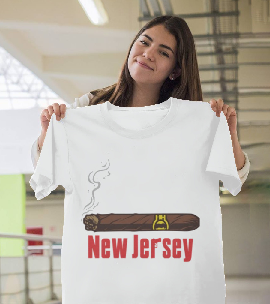 New Jersey Smoking Cigar Emblem T-Shirt