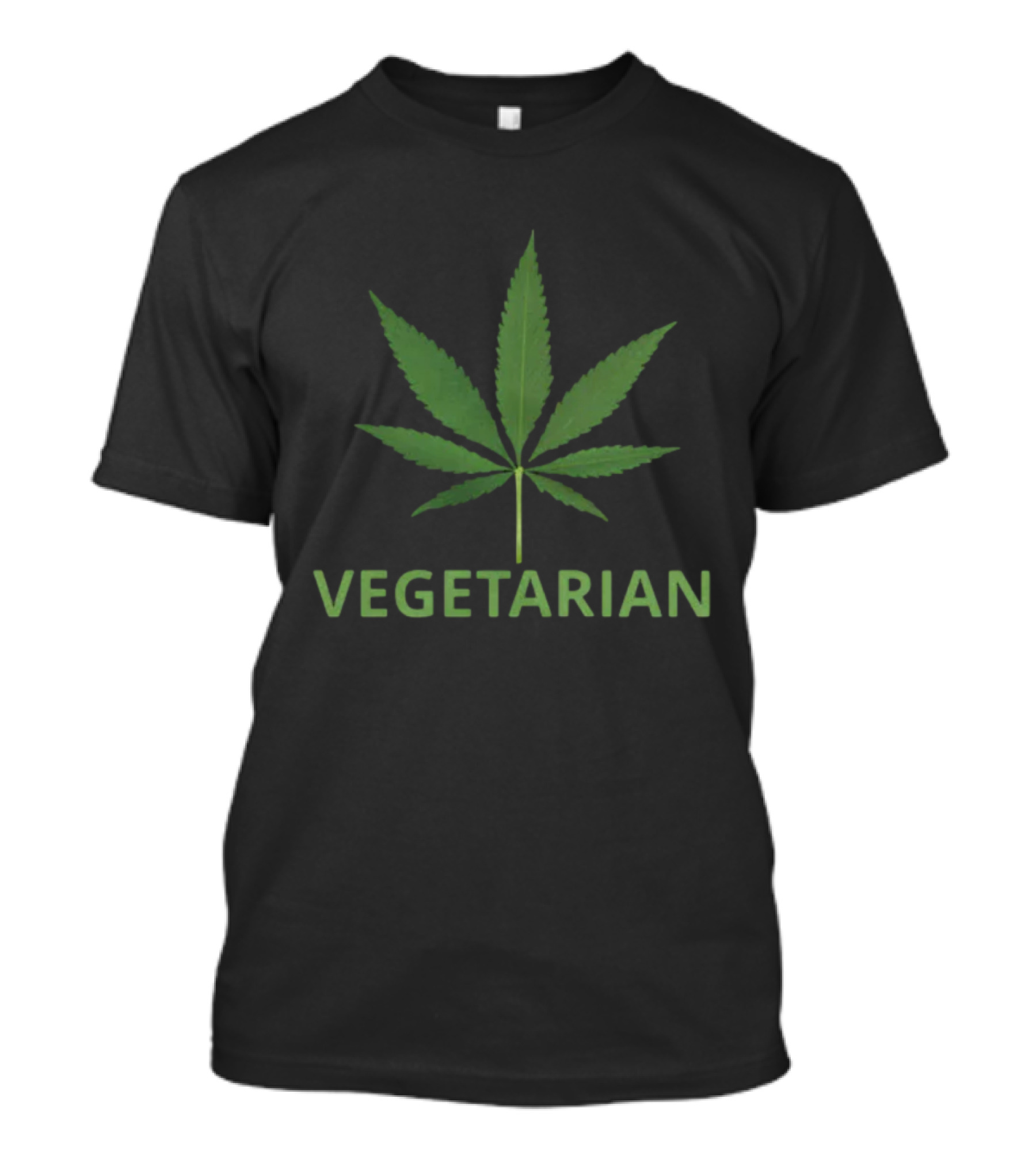 Vegetarian Pot Leaf Motif T-Shirt
