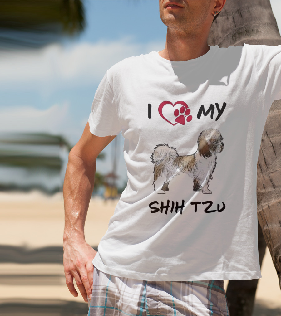 I Love My Shih Tzu Adorable Puppy Dog T-Shirt