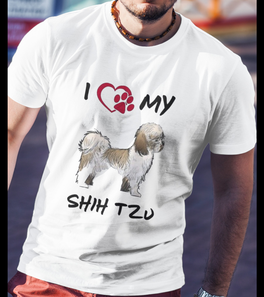 I Love My Shih Tzu Adorable Puppy Dog T-Shirt