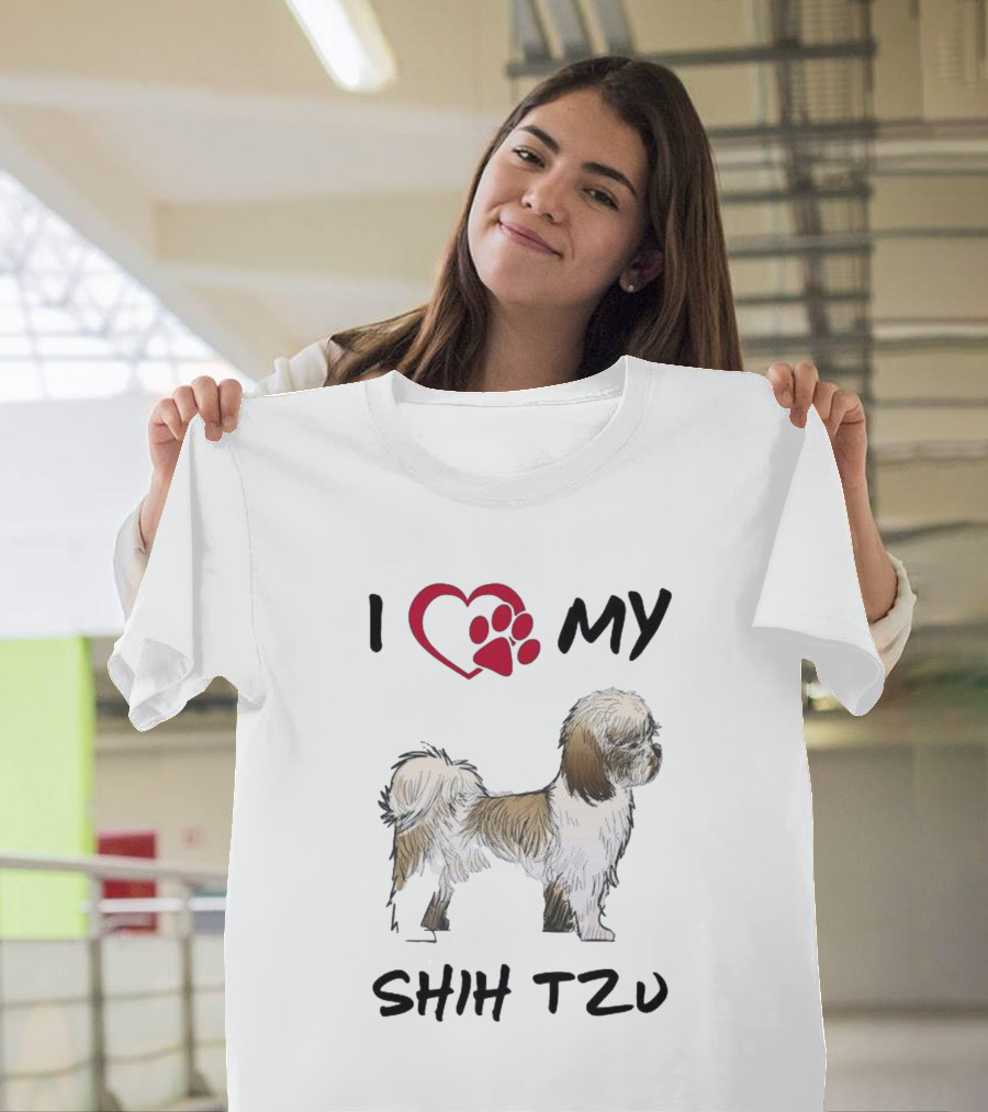 I Love My Shih Tzu Adorable Puppy Dog T-Shirt