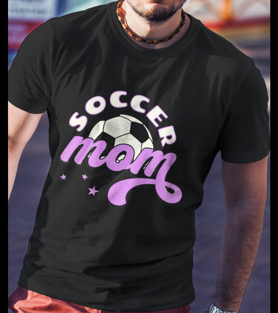 Soccer Mom Retro Style With Soccer Ball And Stars T-Shirt
