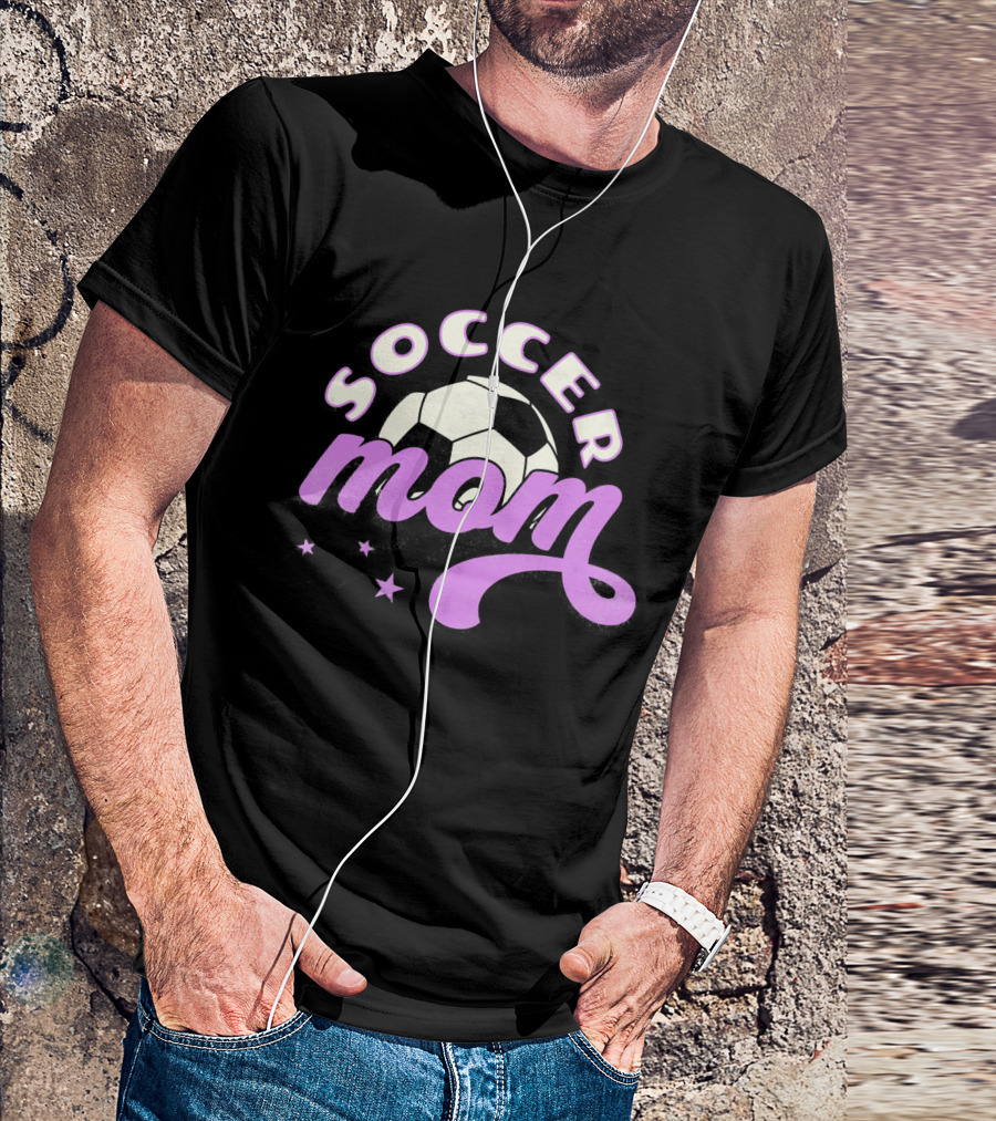 Soccer Mom Retro Style With Soccer Ball And Stars T-Shirt