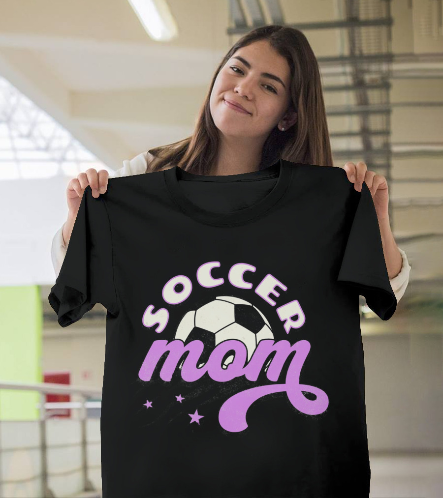 Soccer Mom Retro Style With Soccer Ball And Stars T-Shirt