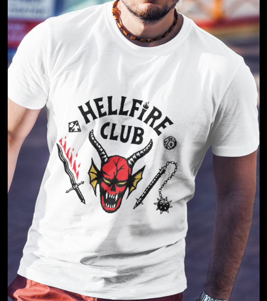Hellfire Club Stranger Things Devil Dice Sword Mace T-Shirt