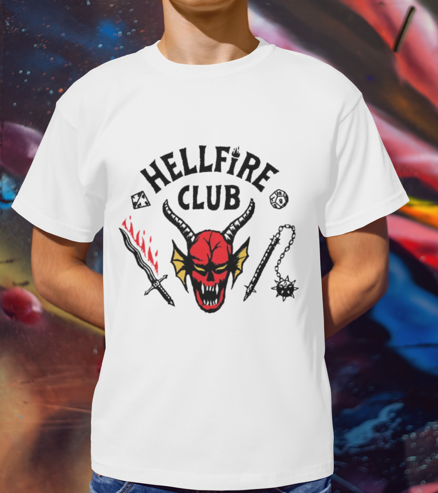 Hellfire Club Stranger Things Devil Dice Sword Mace T-Shirt
