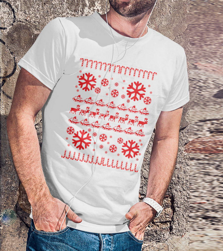 Reindeer And Snowflakes Christmas T-Shirt