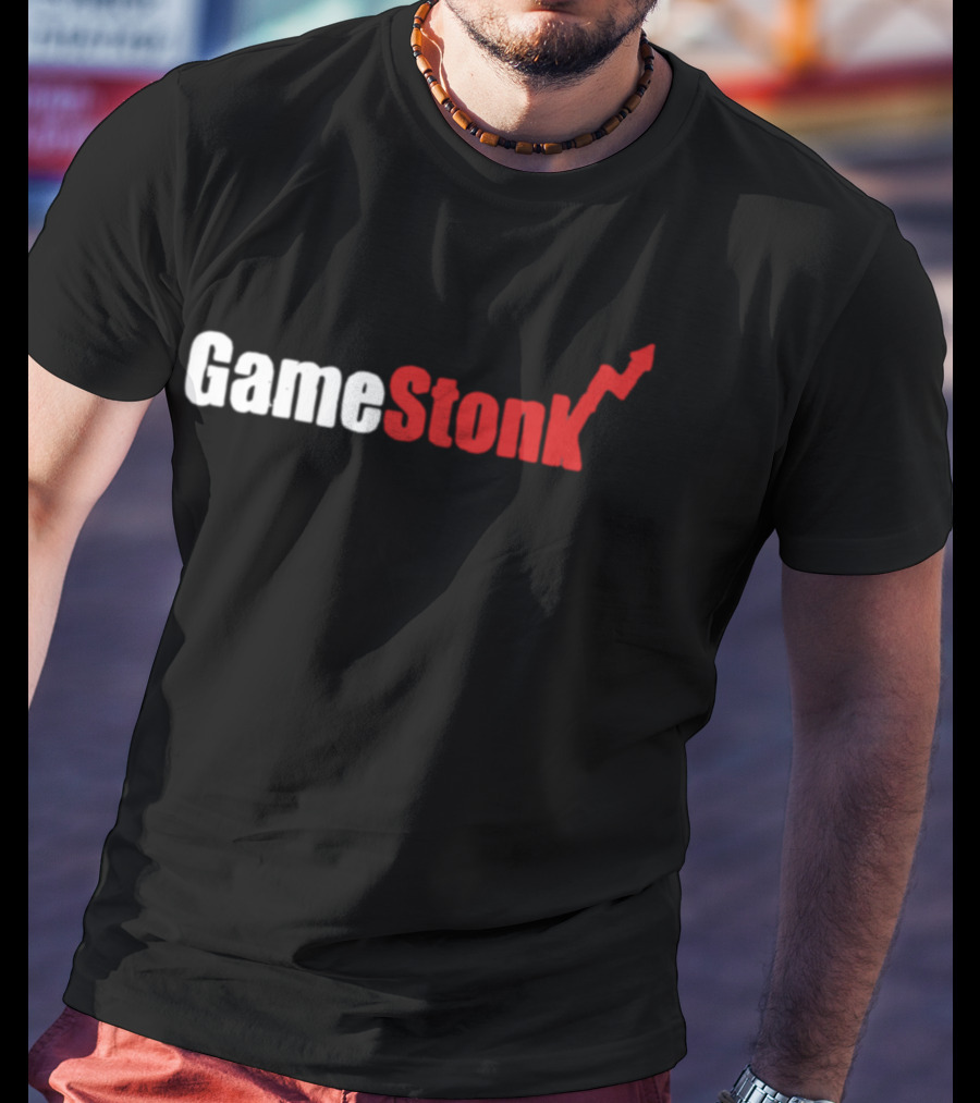 GameStonk Stock Market Meme Text With Red Upward Arrow T-Shirt