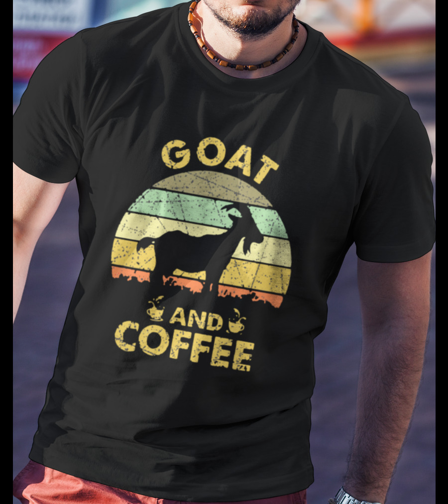 GOAT And Coffee Vintage Sunset T-Shirt