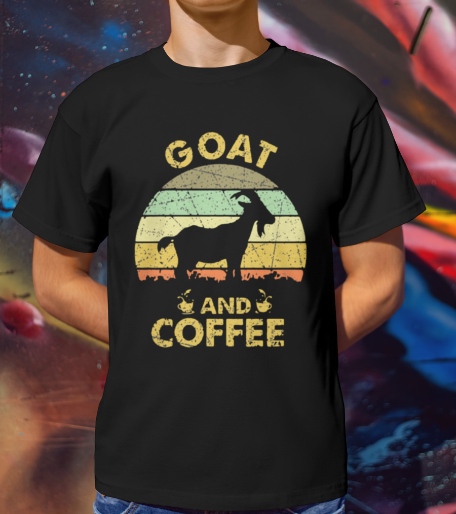 GOAT And Coffee Vintage Sunset T-Shirt
