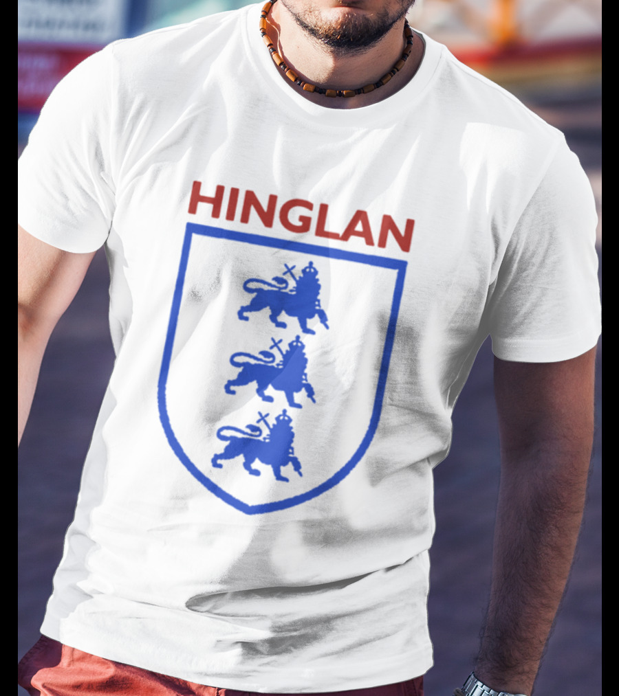 Hinglan Three Blue Lions Crest T-Shirt