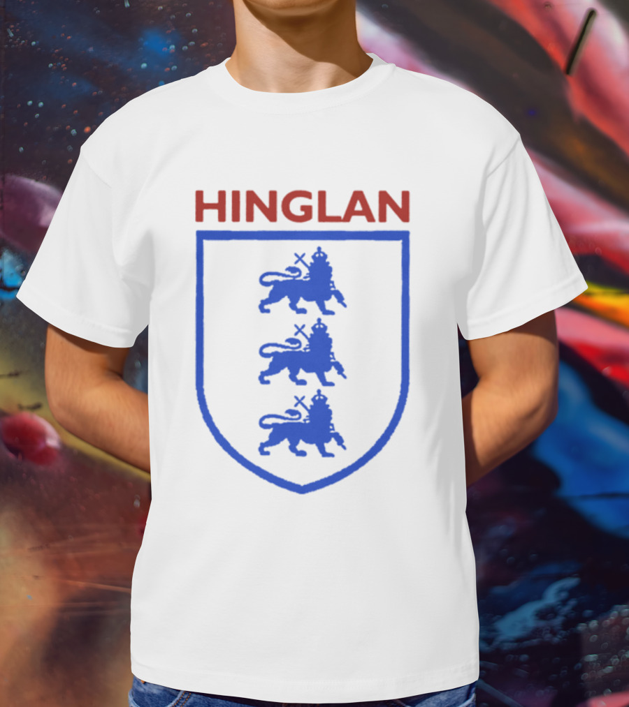 Hinglan Three Blue Lions Crest T-Shirt