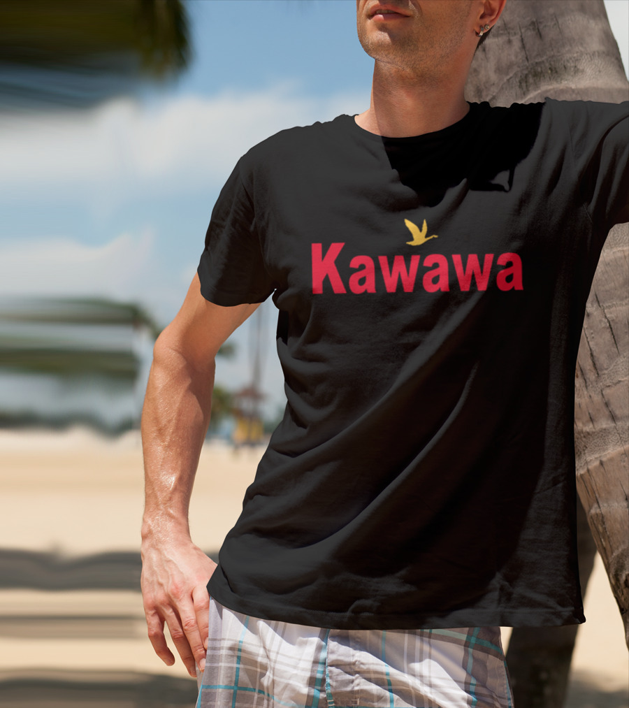 Kawawa Red Text With Yellow Bird T-Shirt