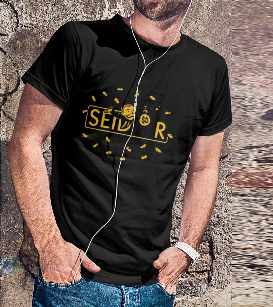 Seidler Monopoly Mr. Moneybags Style With Dollar Signs T-Shirt