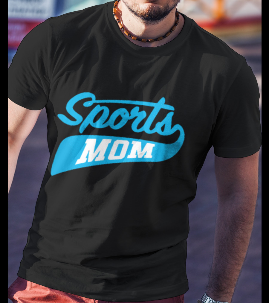 Sports Mom Blue Script Style T-Shirt