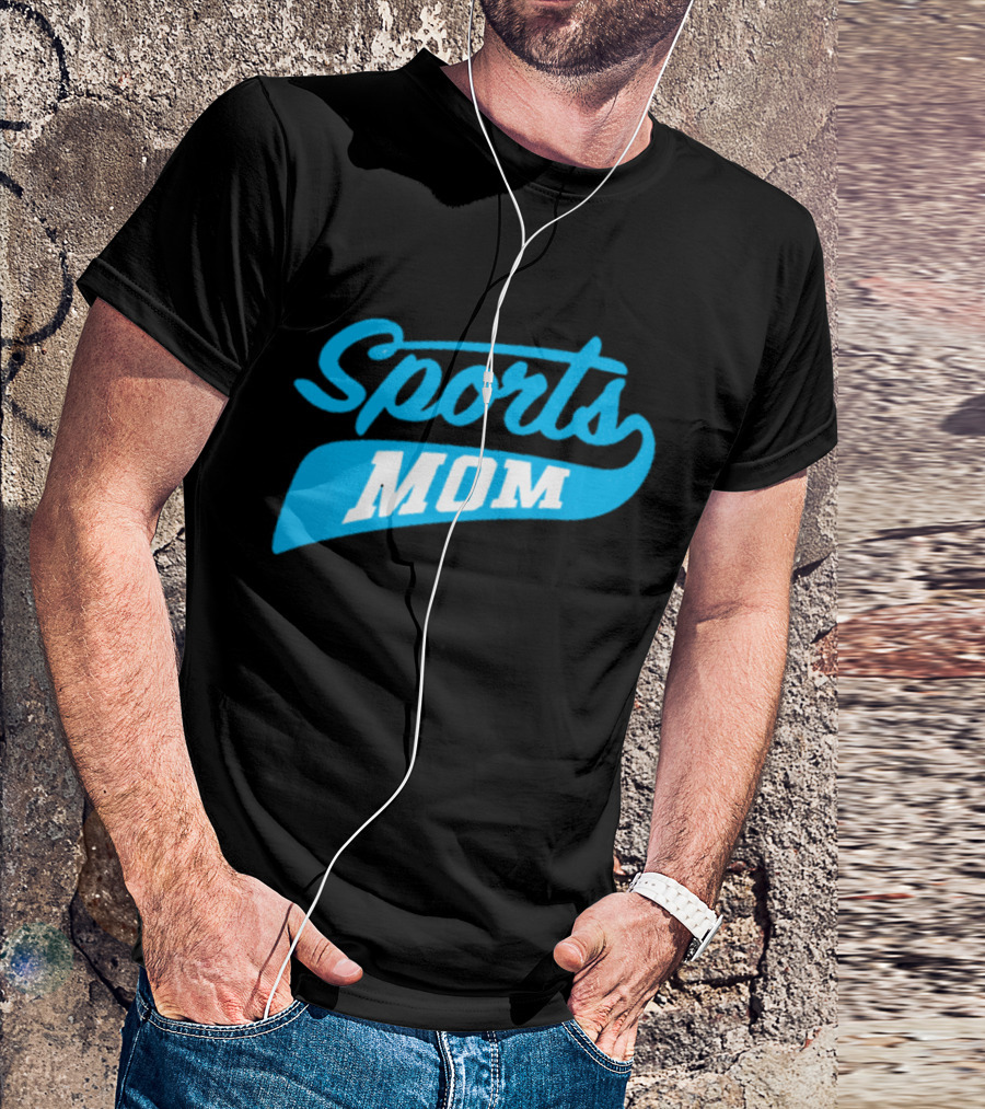 Sports Mom Blue Script Style T-Shirt