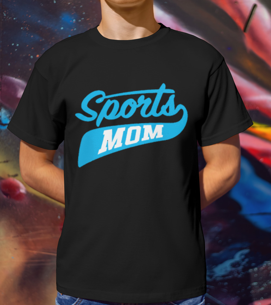 Sports Mom Blue Script Style T-Shirt