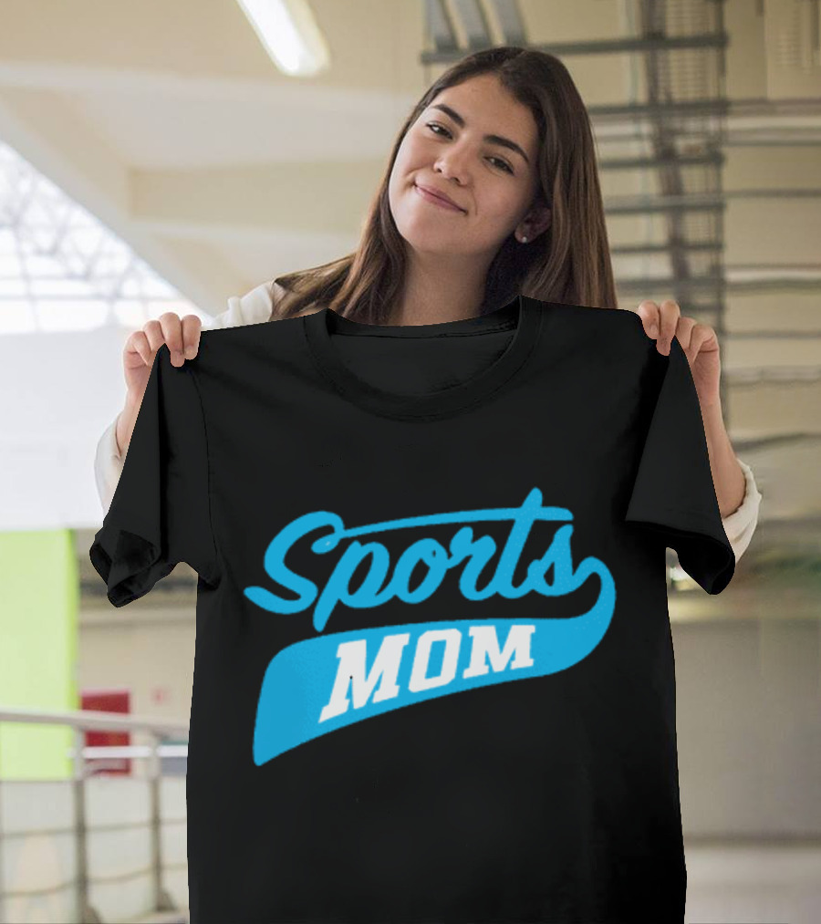 Sports Mom Blue Script Style T-Shirt