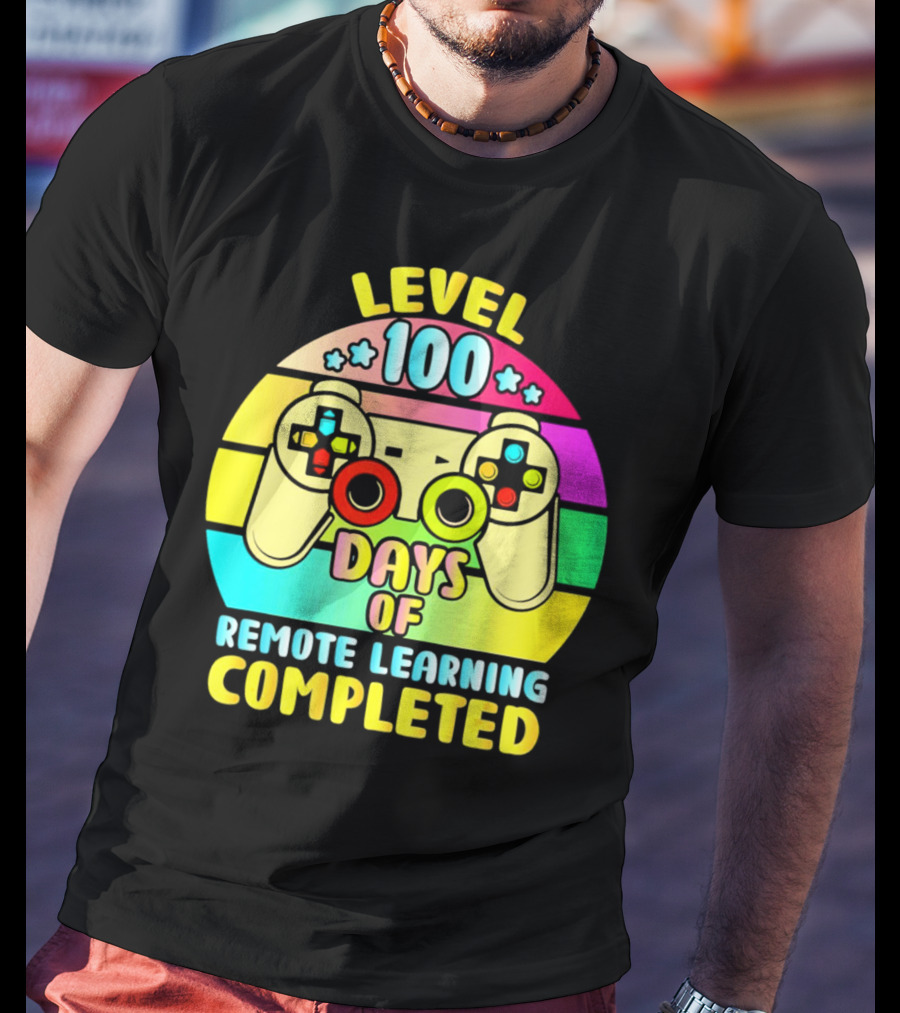 Level 100 Days Of Remote Learning Completed Vintage Controller T-Shirt