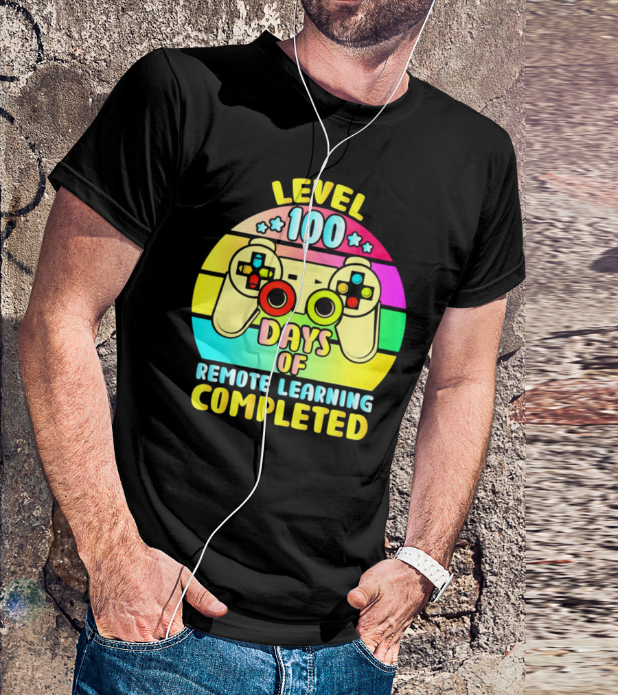 Level 100 Days Of Remote Learning Completed Vintage Controller T-Shirt