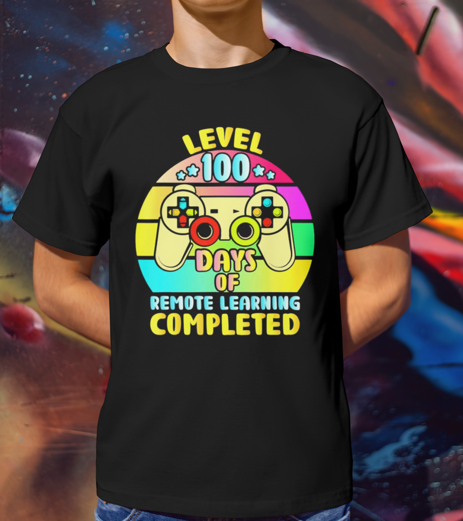 Level 100 Days Of Remote Learning Completed Vintage Controller T-Shirt