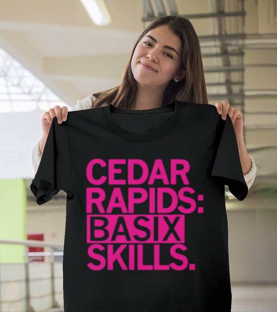 Cedar Rapids Basix Skills Retro Bold Typography T-Shirt